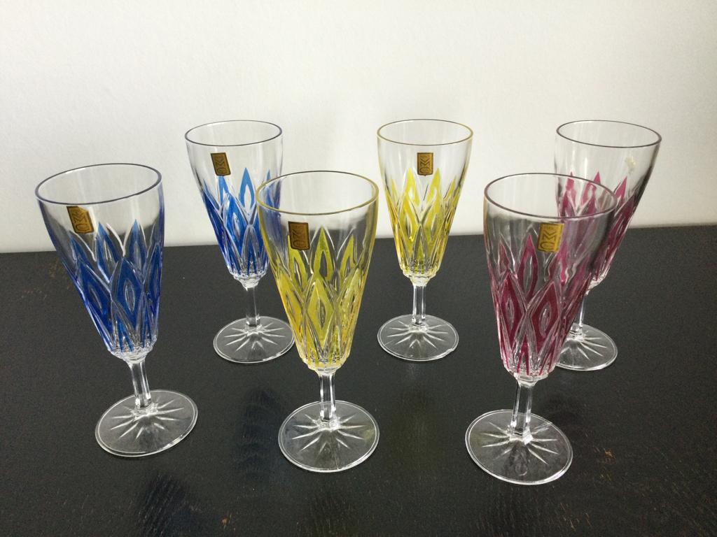 Gekleurde vintage champagne glazen, Ophalen of Verzenden, Zo goed als nieuw