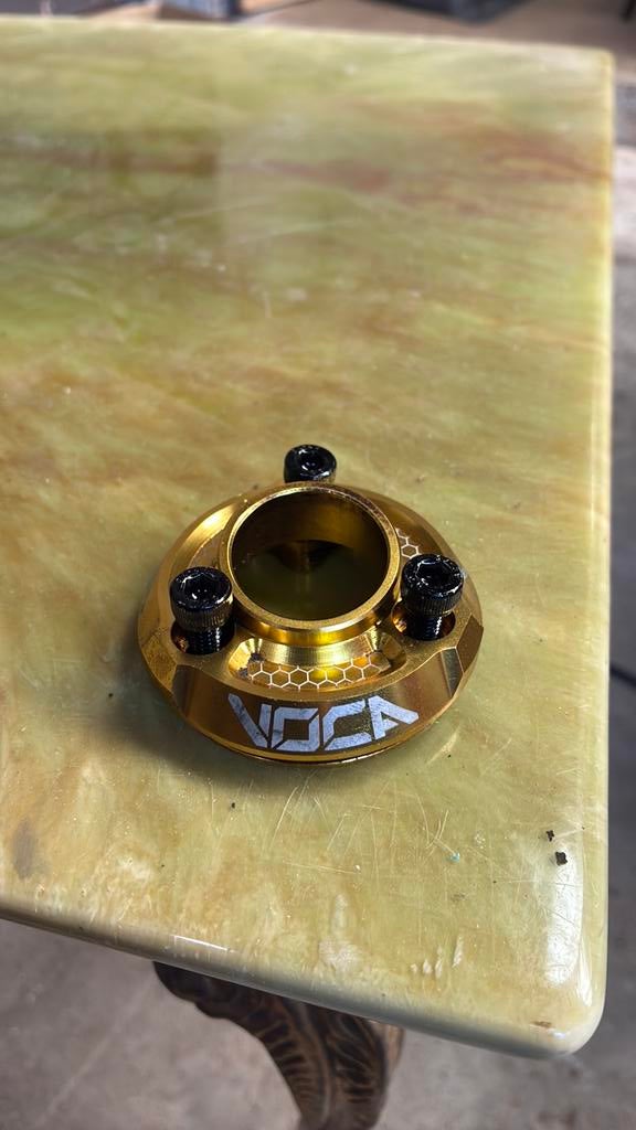Eindkapjes VOCA Demper CNC Aluminium goud, Fietsen en Brommers, Ophalen, Uitlaat