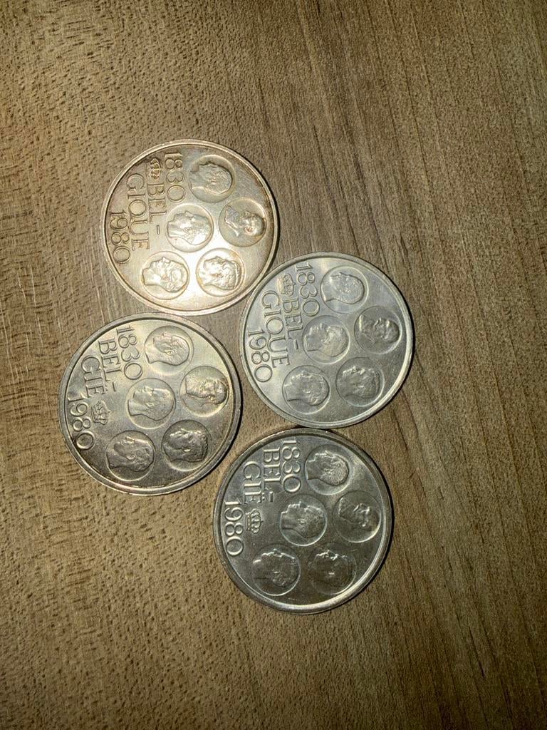 Lot de 4 pièces 500 francs Belgique 1980 en Argent, Timbres & Monnaies, Enlèvement ou Envoi, Argent, Argent