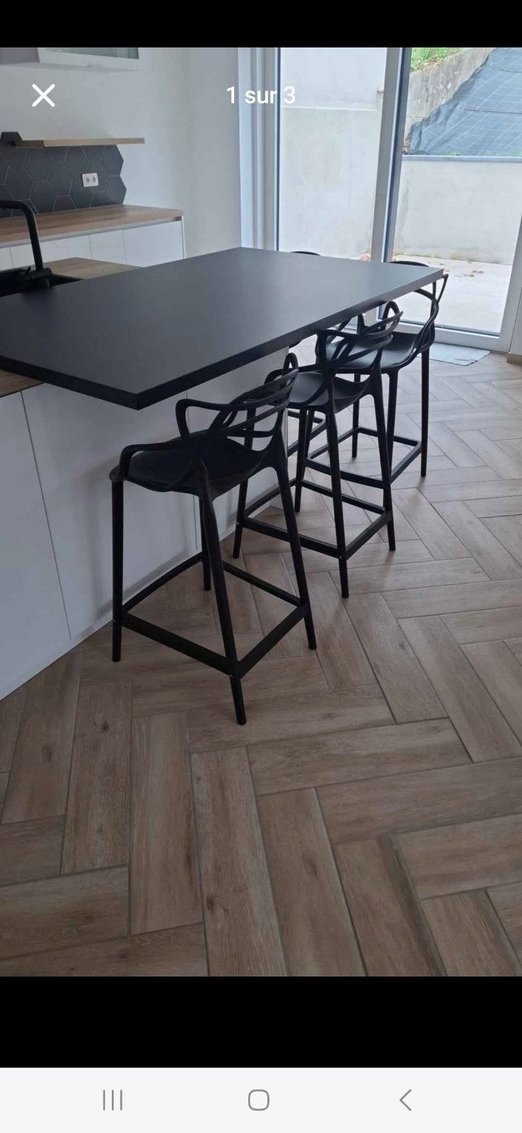4 Chaises hautes full black/noires design, Enlèvement, Comme neuf