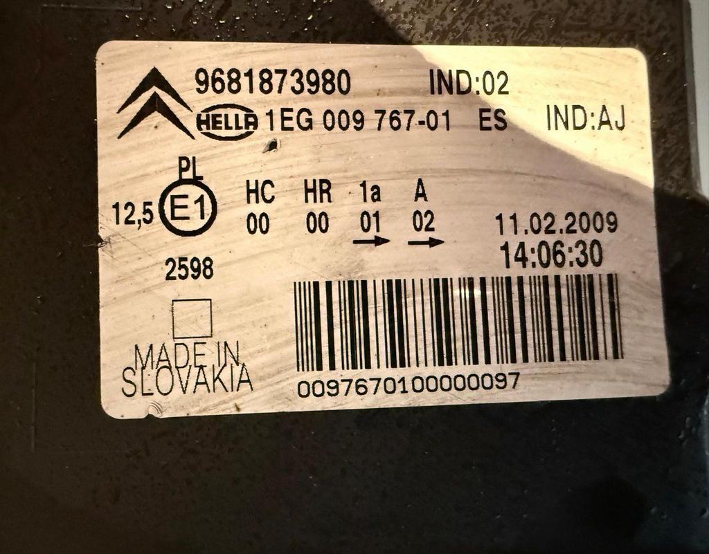 KOPLAMP CITROEN LINKS C3 PICASSO SH  01-2008/10-2017, Gebruikt, -, Ophalen of Verzenden, -