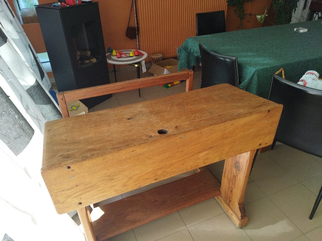 houten schoolbankje, Huis en Inrichting, Woonaccessoires | Overige, Ophalen, Gebruikt, Hout, Landelijk