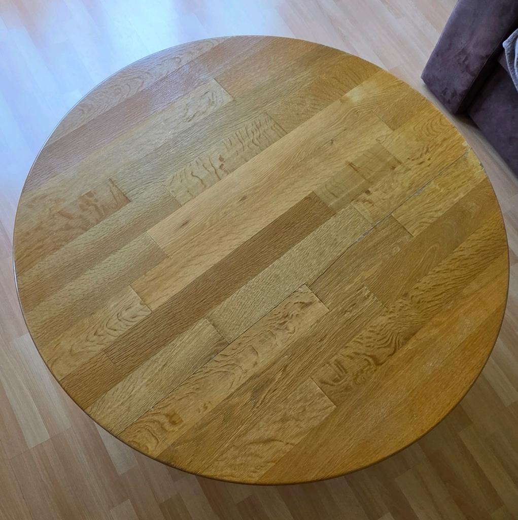 Table basse ronde en chêne, Maison & Meubles, Moins de 50 cm, Rond, 100 à 150 cm, Enlèvement
