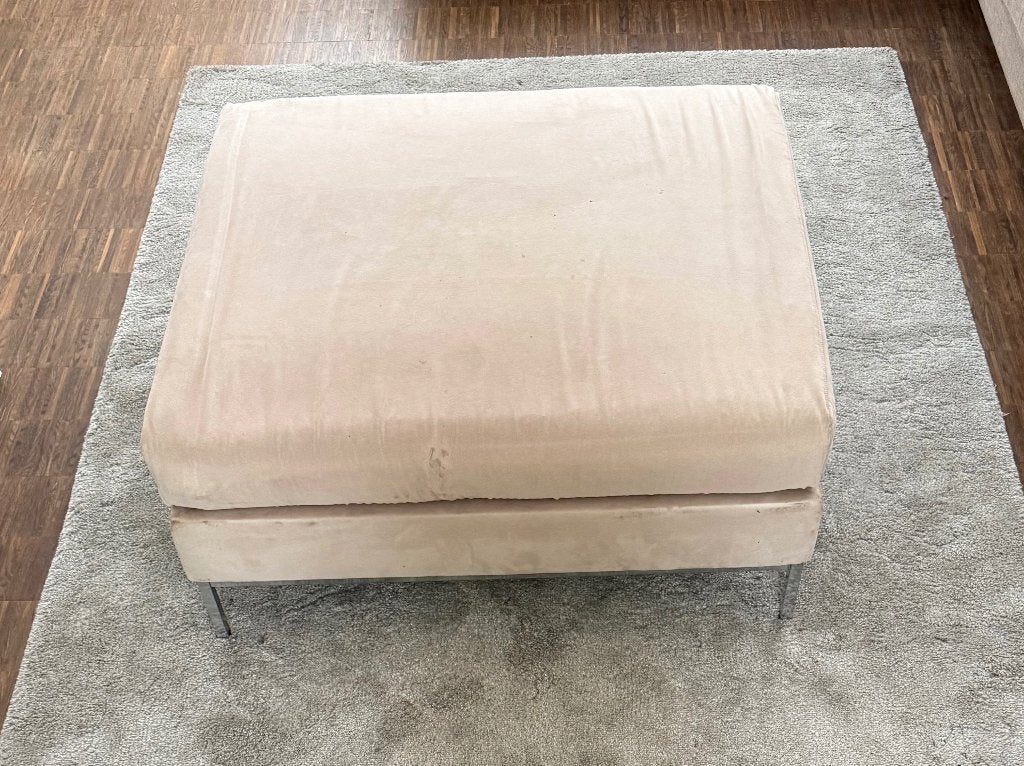 grote gestoffeerde hocker / poef, Ophalen, Gebruikt, Vierkant, 75 tot 100 cm