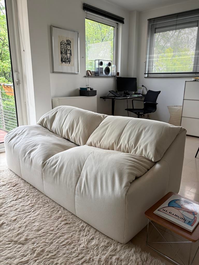 Ligne Roset Plumy - 192 x 98 x 78 - Tissu blanc / écru, Maison & Meubles, Canapés | Sofas & Chaises Longues, Comme neuf, Deux personnes