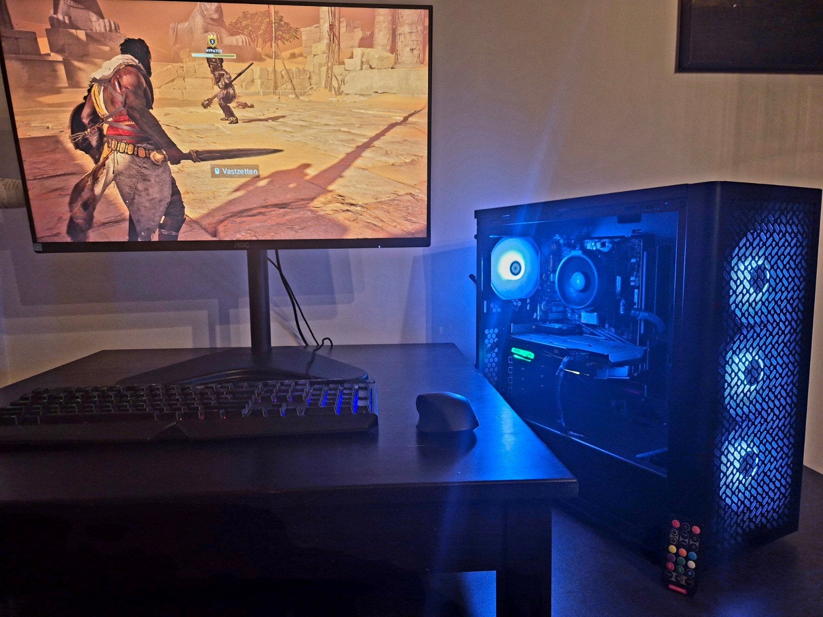 GAMING PC SET –Scherm + RYZEN 5 + GTX 1660 SUPER + WIFI/BT, Computers en Software, Desktop Pc's, Zo goed als nieuw, Gaming, SSD