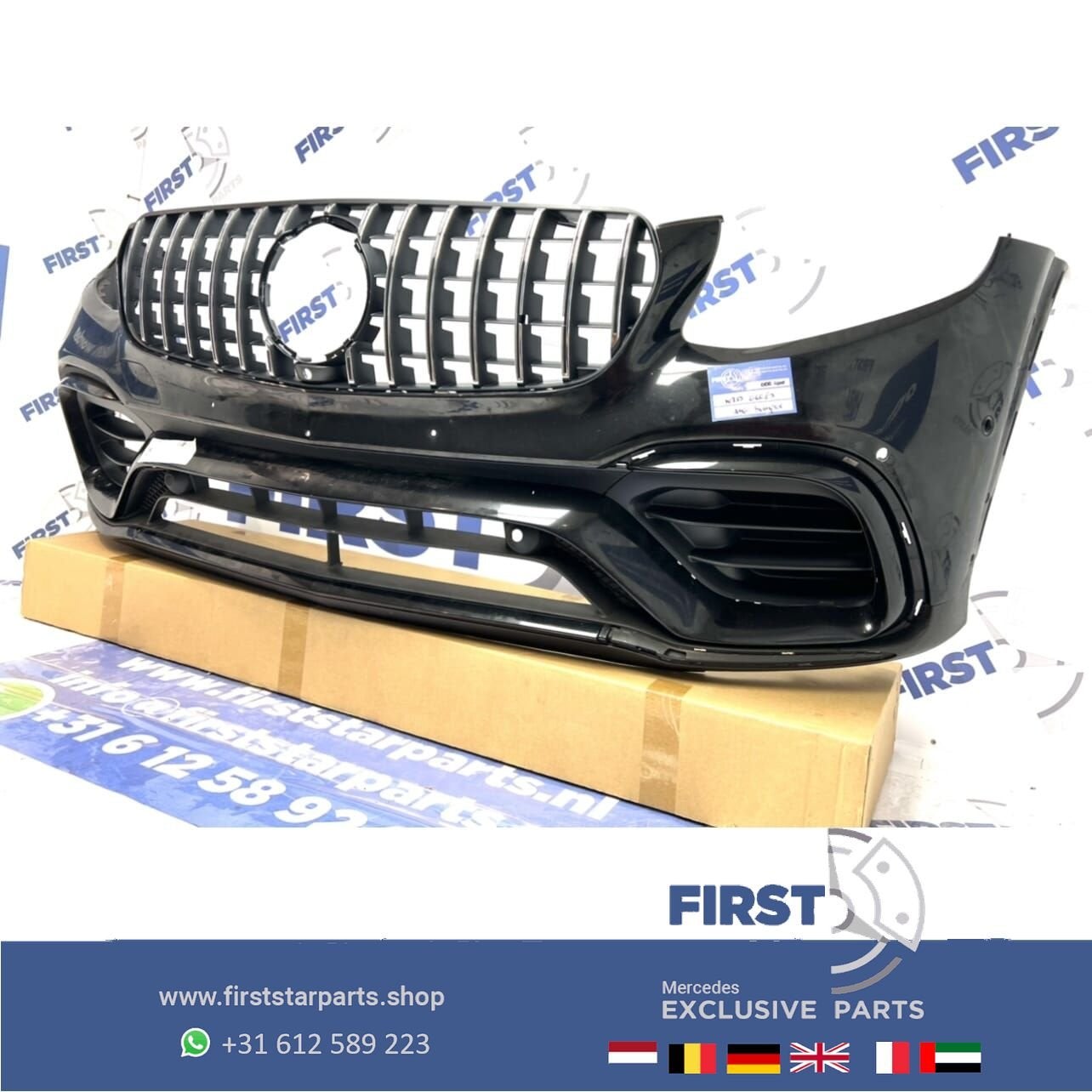 W253 C253 2018 GLC63 AMG VOORBUMPER COMPLEET ZWART Mercedes, Gebruikt, -, Voor, Ophalen of Verzenden