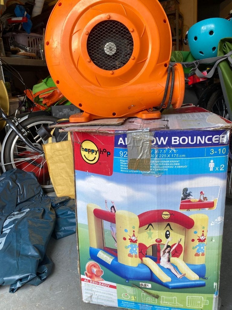 Springkastel Happy Hop Clown Slide en Hoop Bouncer, Ophalen, Zo goed als nieuw