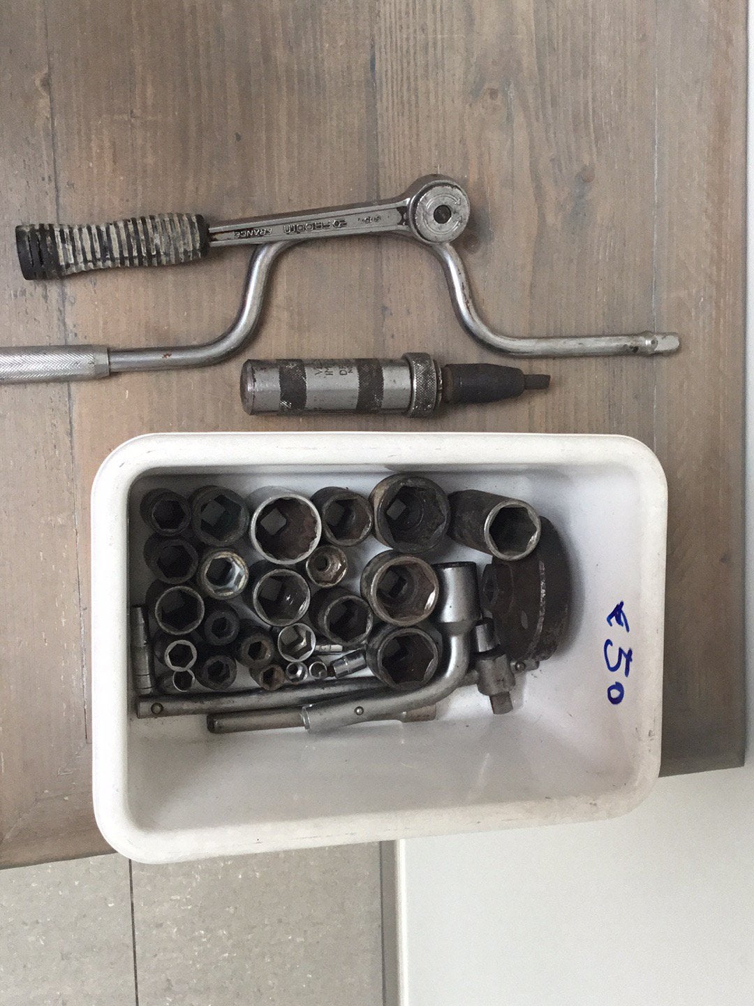 Lot doppenset 1/2" + Facom ratel + wringers - 30 stuks, Bricolage & Construction, Enlèvement