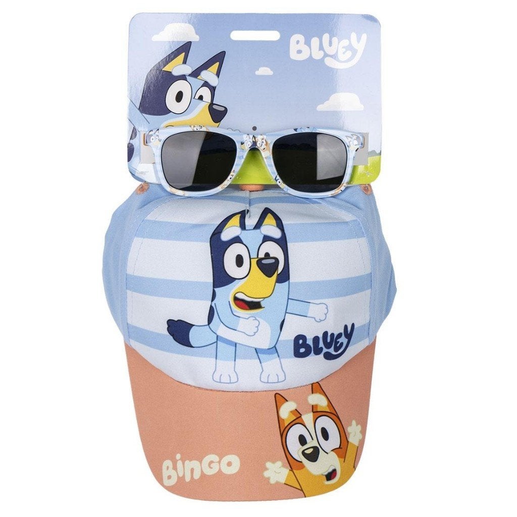 Bluey Baseball Cap met Zonnebril / Pet, Klittenbandsluiting, Meerkleurig, Bluey, Zonnebril