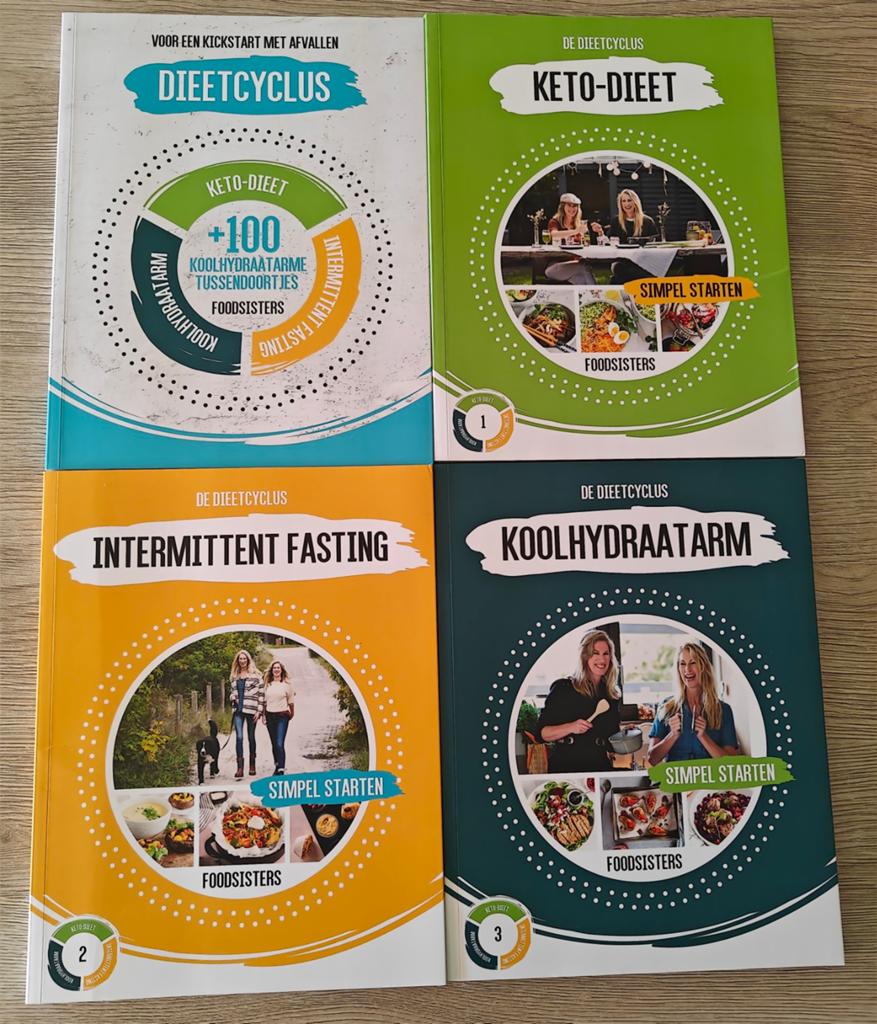 Dieetcyclus 4 boeken van Foodsisters - zo goed als nieuw, Boeken, Ophalen of Verzenden, Zo goed als nieuw, Dieet en Voeding, Foodsisters