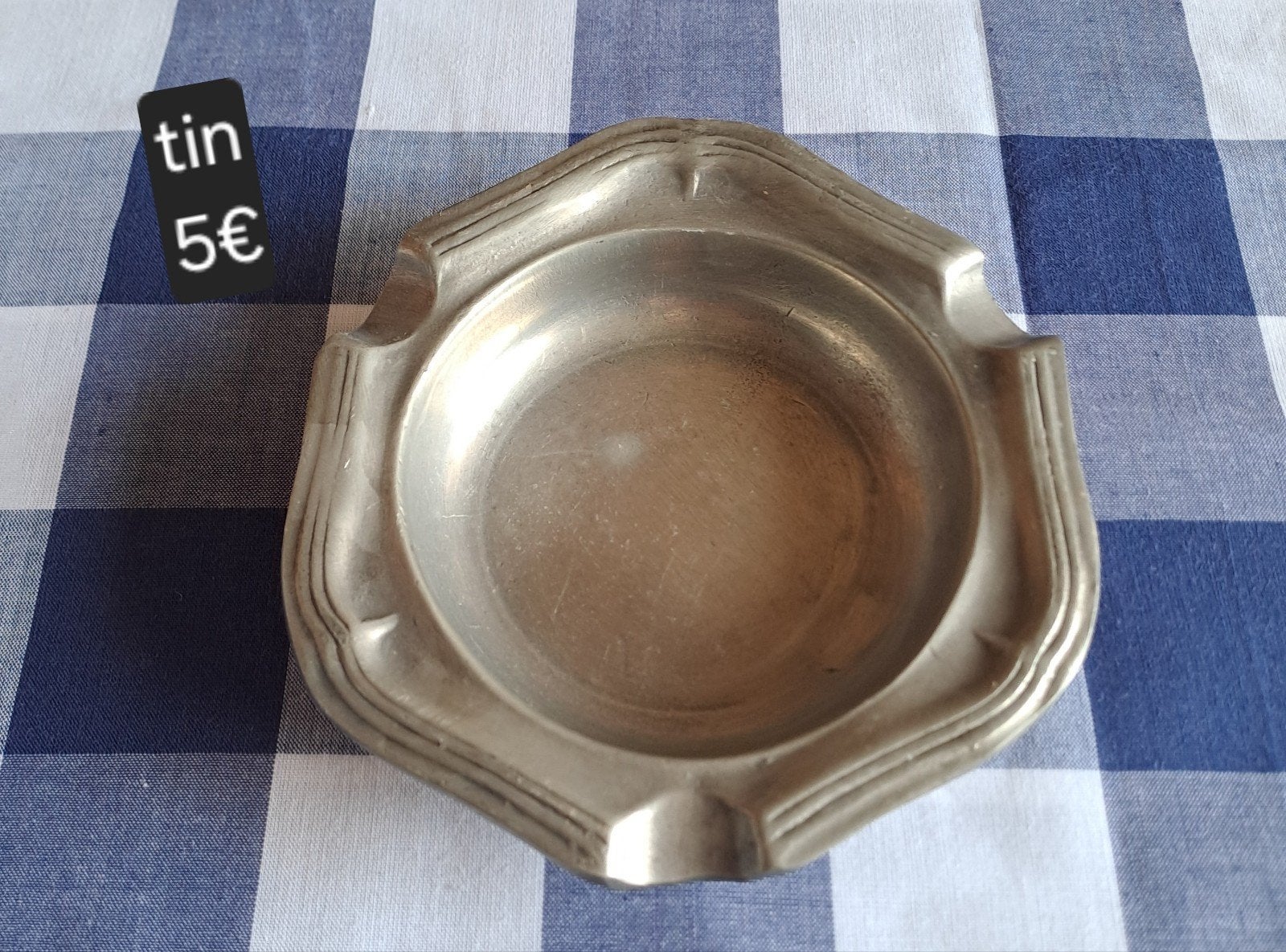 tinnen asbak, Verzamelen, Ophalen of Verzenden, Gebruikt, Asbak