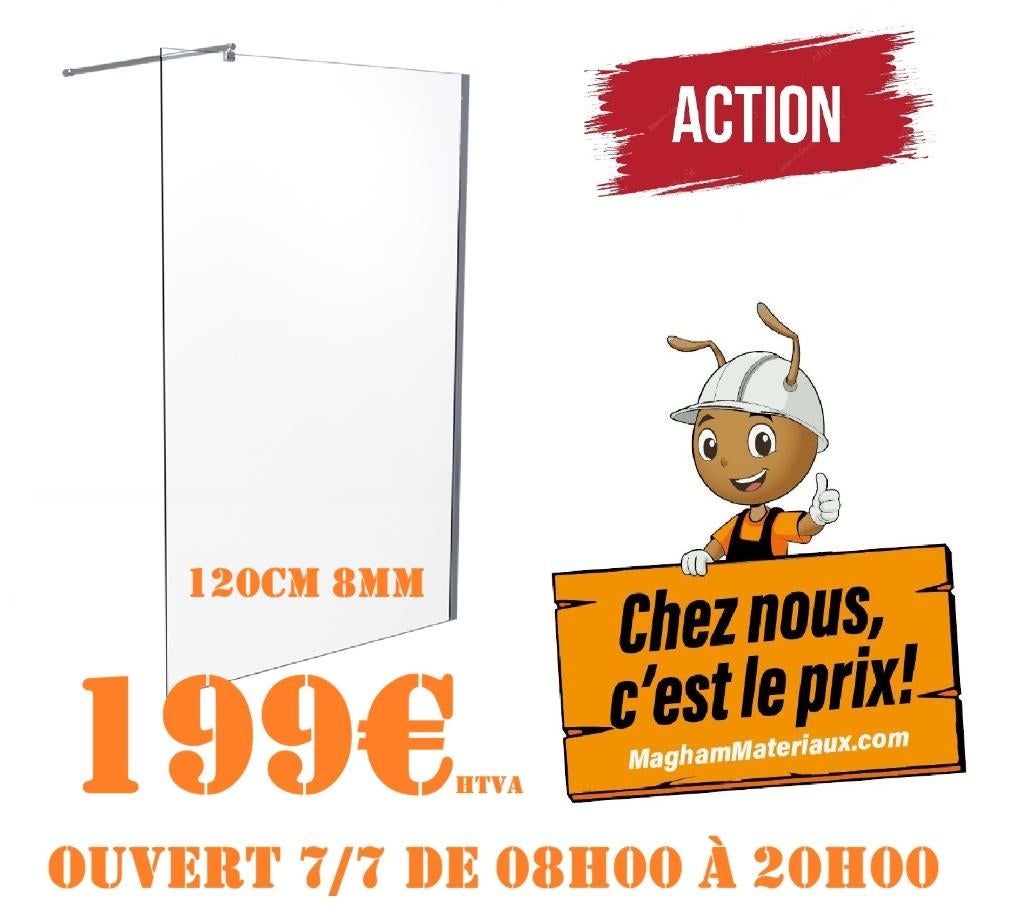 DOUCHESCHERM VAN 120 CM, Doe-het-zelf en Bouw, Ophalen, Nieuw, Douche