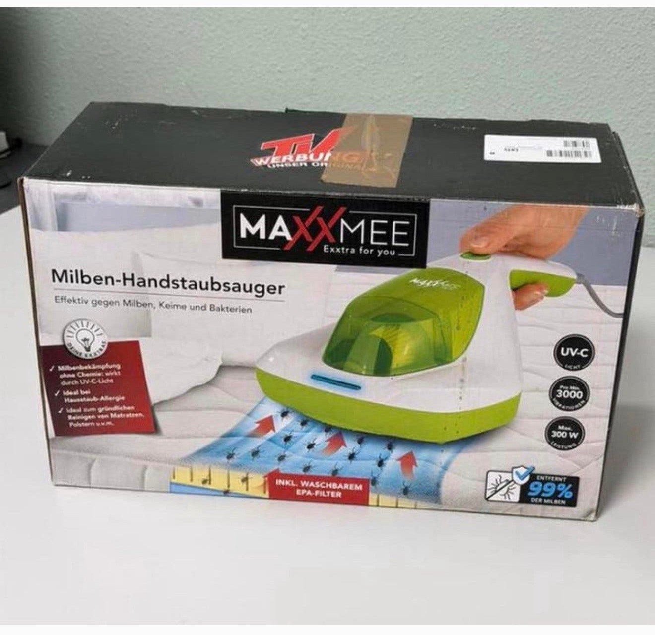 Aspirateur à main MAXXMEE Mite lumière UV-C, antiallergique, Enlèvement ou Envoi
