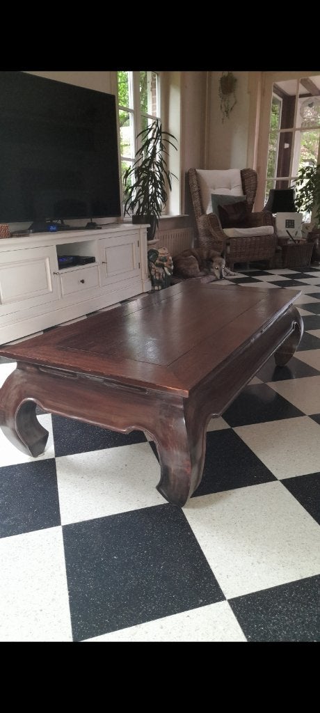 Houten woonkamertafel, Huis en Inrichting, Tafels | Salontafels, Ophalen, 100 tot 150 cm, 50 tot 100 cm, Rechthoekig