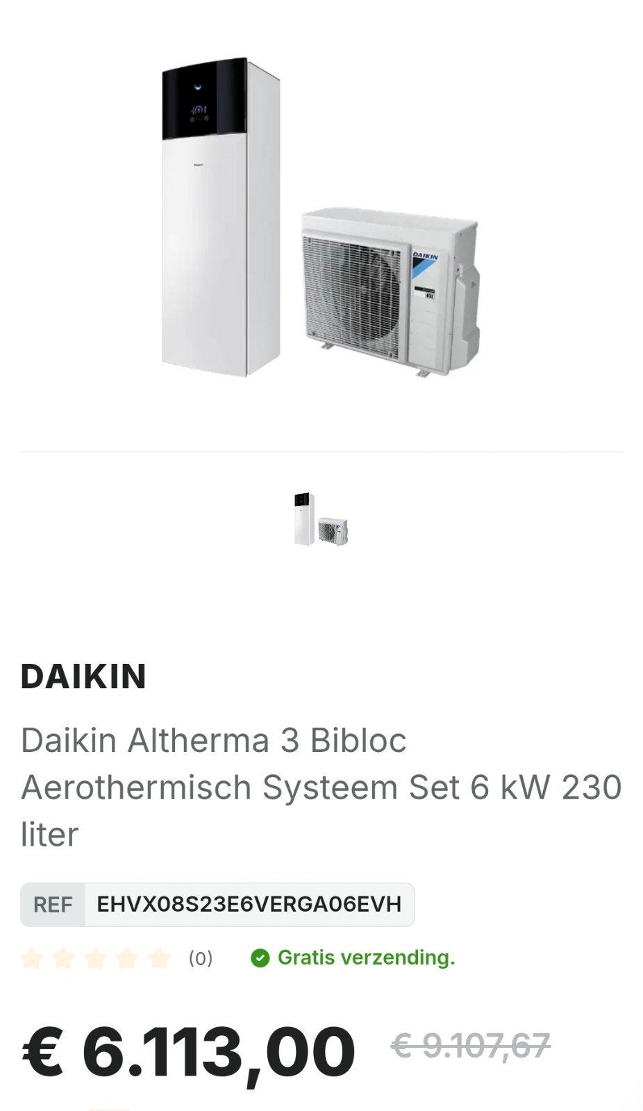 Daikin warmtepomp boiler inox 180 liter binnen unit, Bricolage & Construction, Enlèvement, Boiler