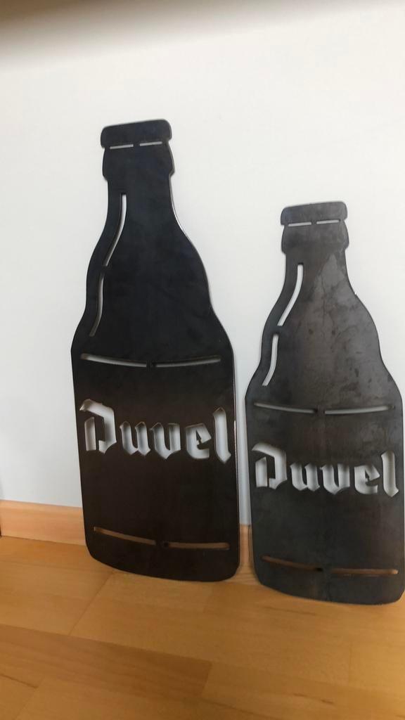 Duvel reclame metalen flesjes, Ophalen of Verzenden, Nieuw, Reclamebord, Plaat of Schild, Duvel