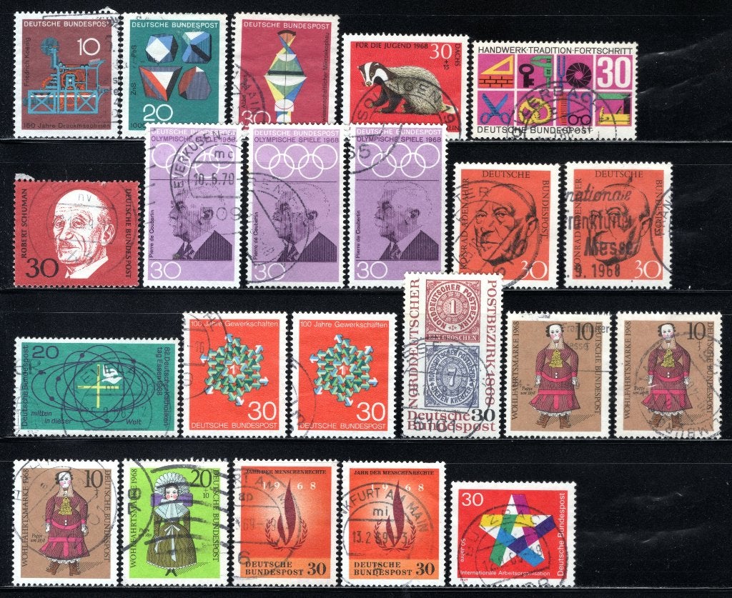 DUITSLAND Lot 1968 gestempeld, Postzegels en Munten, Verzenden, BRD, Gestempeld