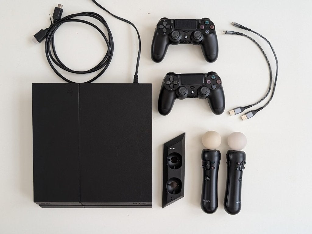 Sony PlayStation 4 1TB, 2 controllers + Move-set en games, Games en Spelcomputers, Ophalen, Gebruikt, Met 2 controllers, 1 TB
