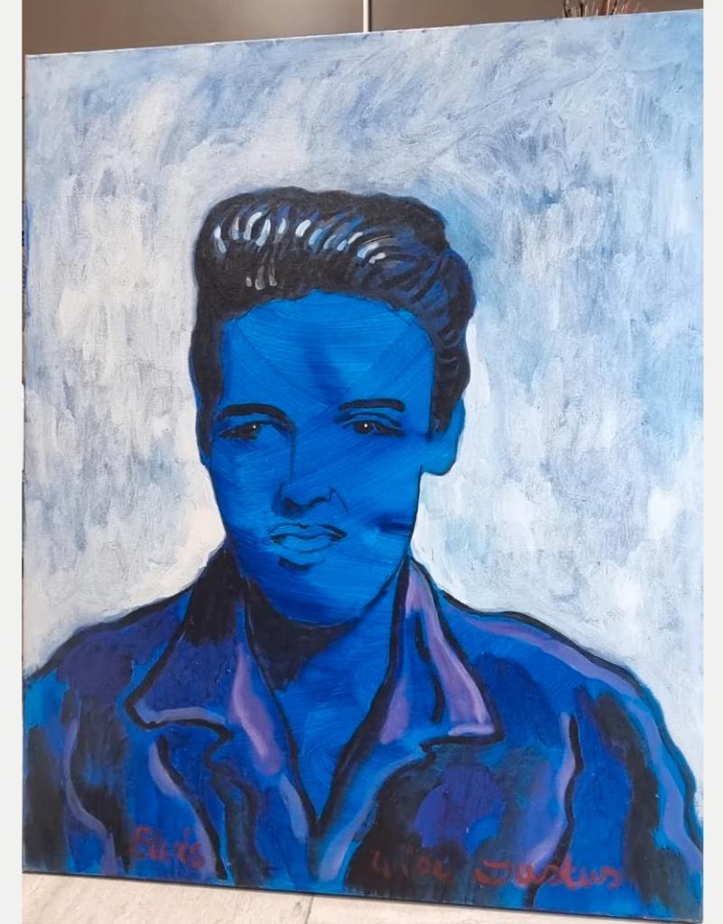 Elvis Presley schilderij / pop art op doek., Antiek en Kunst, Kunst | Schilderijen | Modern, Ophalen of Verzenden