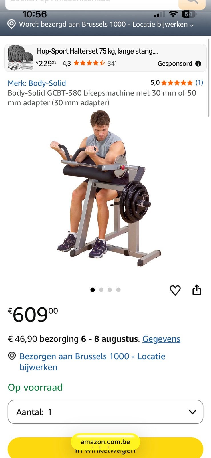 Body solid biceps/triceps curl 30mm/50mm plates, Ophalen, Krachtstation, Armen, Zo goed als nieuw