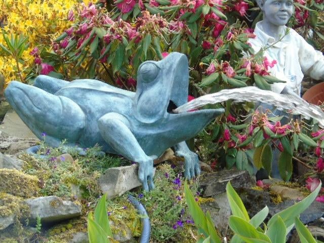 grenouille en bronze bouche ouverte large jet d eau ., Enlèvement, Neuf, Autres matériaux, Fontaine