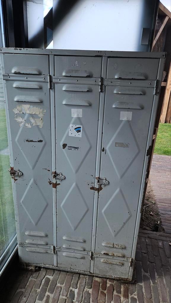 Metalen vintage Locker kast industrieel, Enlèvement