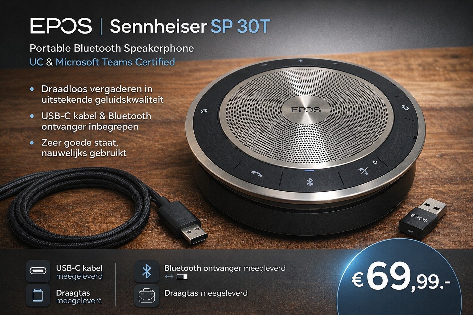 EPOS Sennheiser SP30T Speakerphone Zo Goed Als Nieuw, Ophalen of Verzenden, Zo goed als nieuw