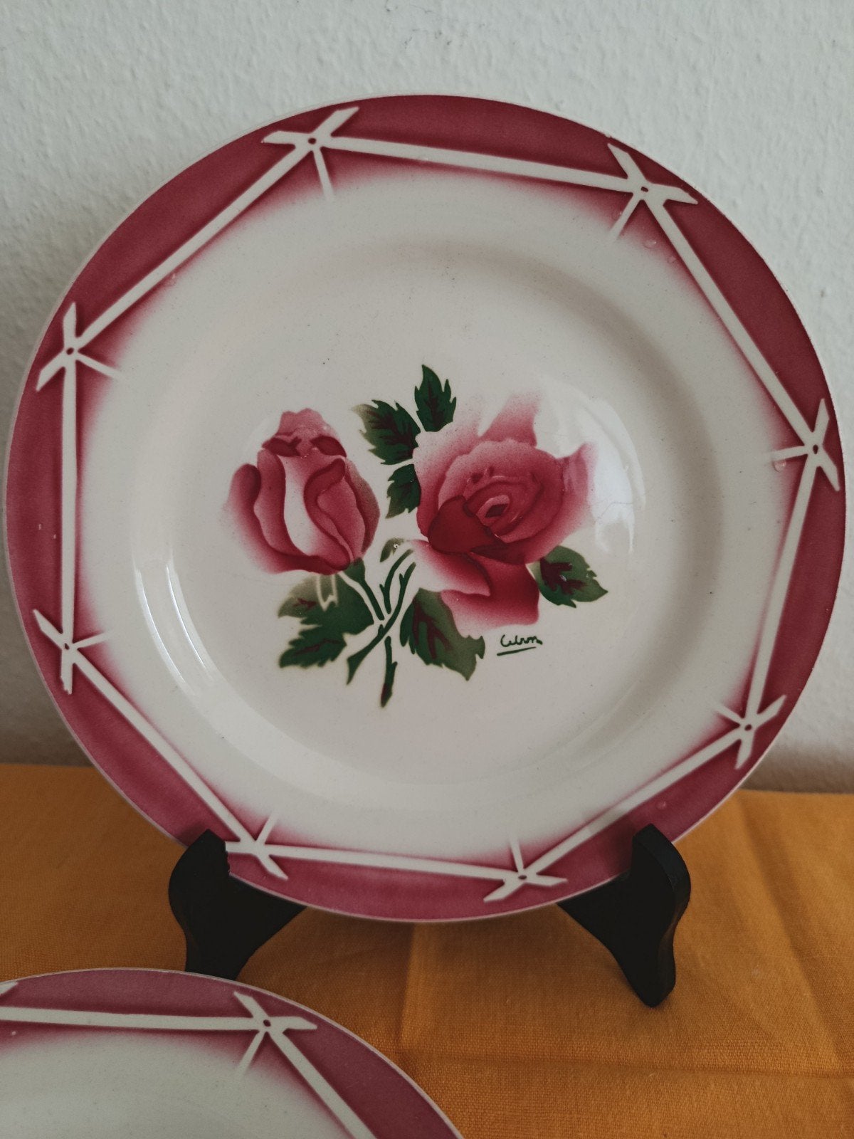 DIGOIN, DÉCOR 'CIBON' 3 assiettes Diam.20,5, Enlèvement