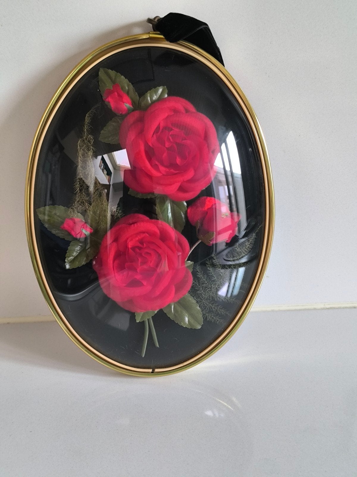 Vintage bol glazen kader, Vintage, Ophalen of Verzenden