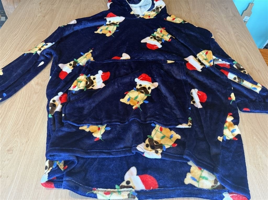 Frenchie Kerst Fleece Snuggle Trui - One Size, Kleding | Dames, Truien en Vesten, Ophalen of Verzenden, Zo goed als nieuw