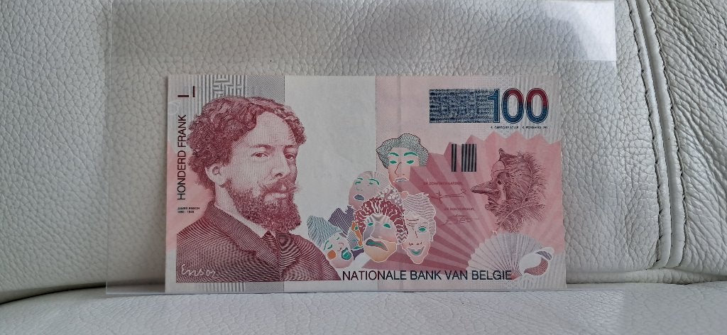 100 francs James Ensor - Top Fdc, Envoi, Billets en vrac