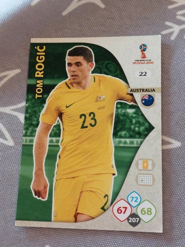 Panini / Voetbalkaart : Tom Rogic / Australië / WK 2018, Verzamelen, Ophalen of Verzenden, Zo goed als nieuw, Spelerskaart