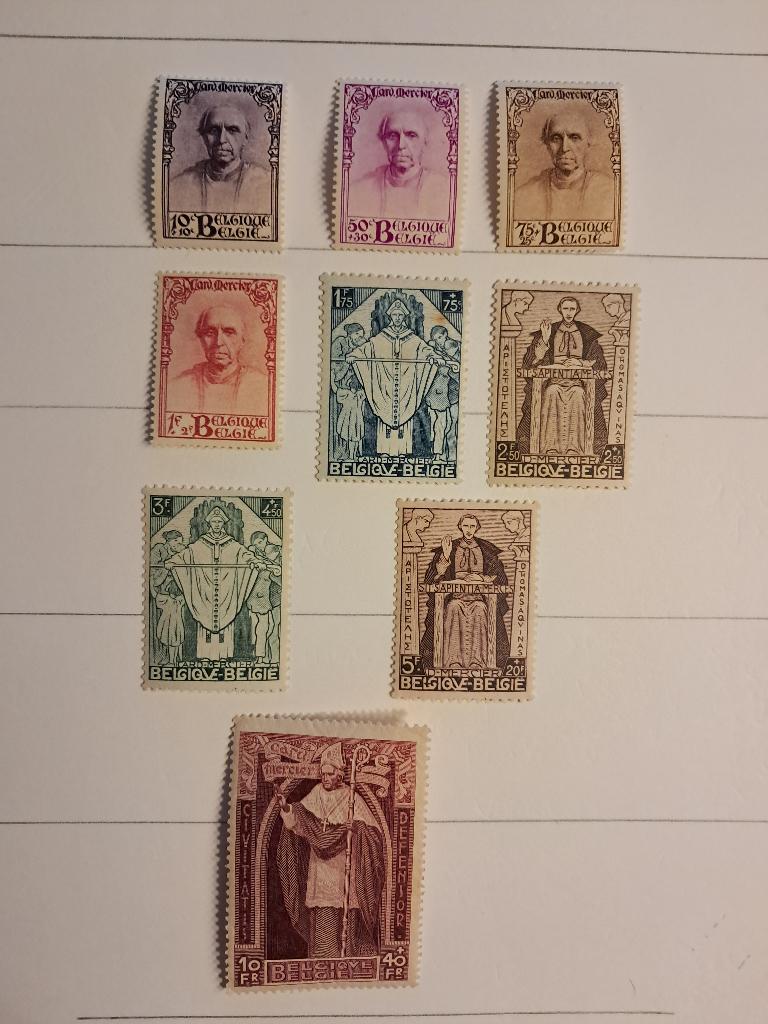 België 342/50 * Kardinaal Mercier, Spoor van plakker, Frankeerzegel, Ophalen of Verzenden, Zonder stempel