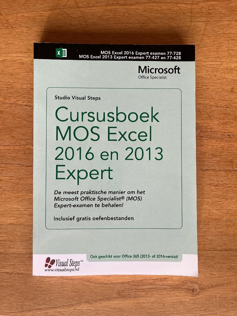 Cursusboek MOS Excel 2016 en 2013 Expert, Enlèvement ou Envoi, Neuf, Logiciel, Visual Steps