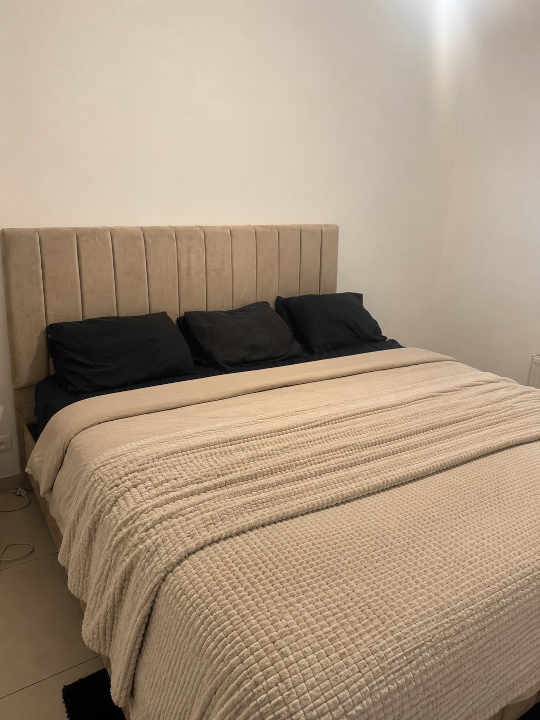Boxspring 180x200, Enlèvement ou Envoi, Beige, Comme neuf, 180 cm