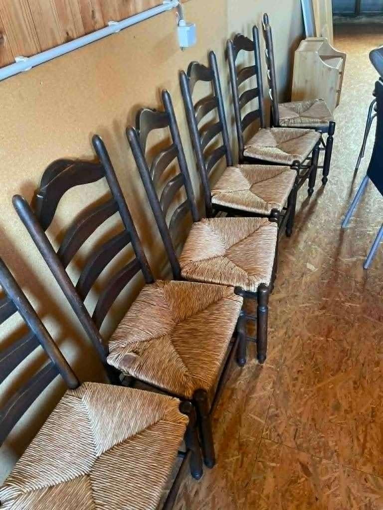 6 oude stoelen, Autres couleurs, Enlèvement, Osier ou Rotin, Cinq, Six Chaises ou plus