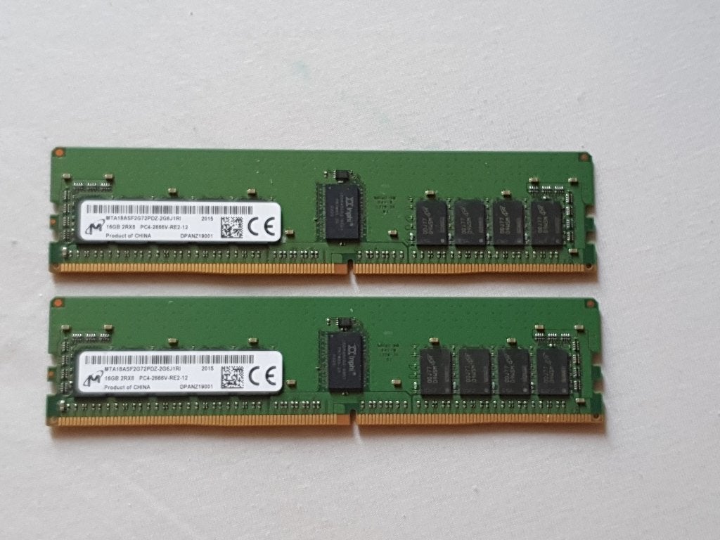 32Gb DDR4 ECC Micron 16Gb x2 Server RAM, Informatique & Logiciels, Mémoire RAM, 32 GB, Enlèvement ou Envoi, DDR4, Serveur