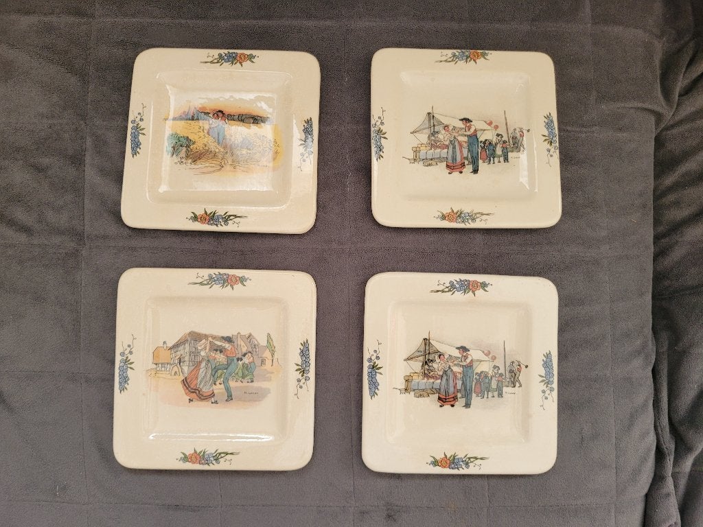 rare petites assiettes Faïencerie Sarreguemines Obernai, Antiquités & Art, Antiquités | Céramique & Poterie, Enlèvement ou Envoi