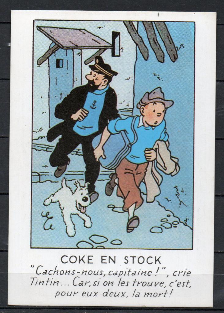 Carte postale : Hergé : Tintin/ Coke en stock, Collections, Enlèvement