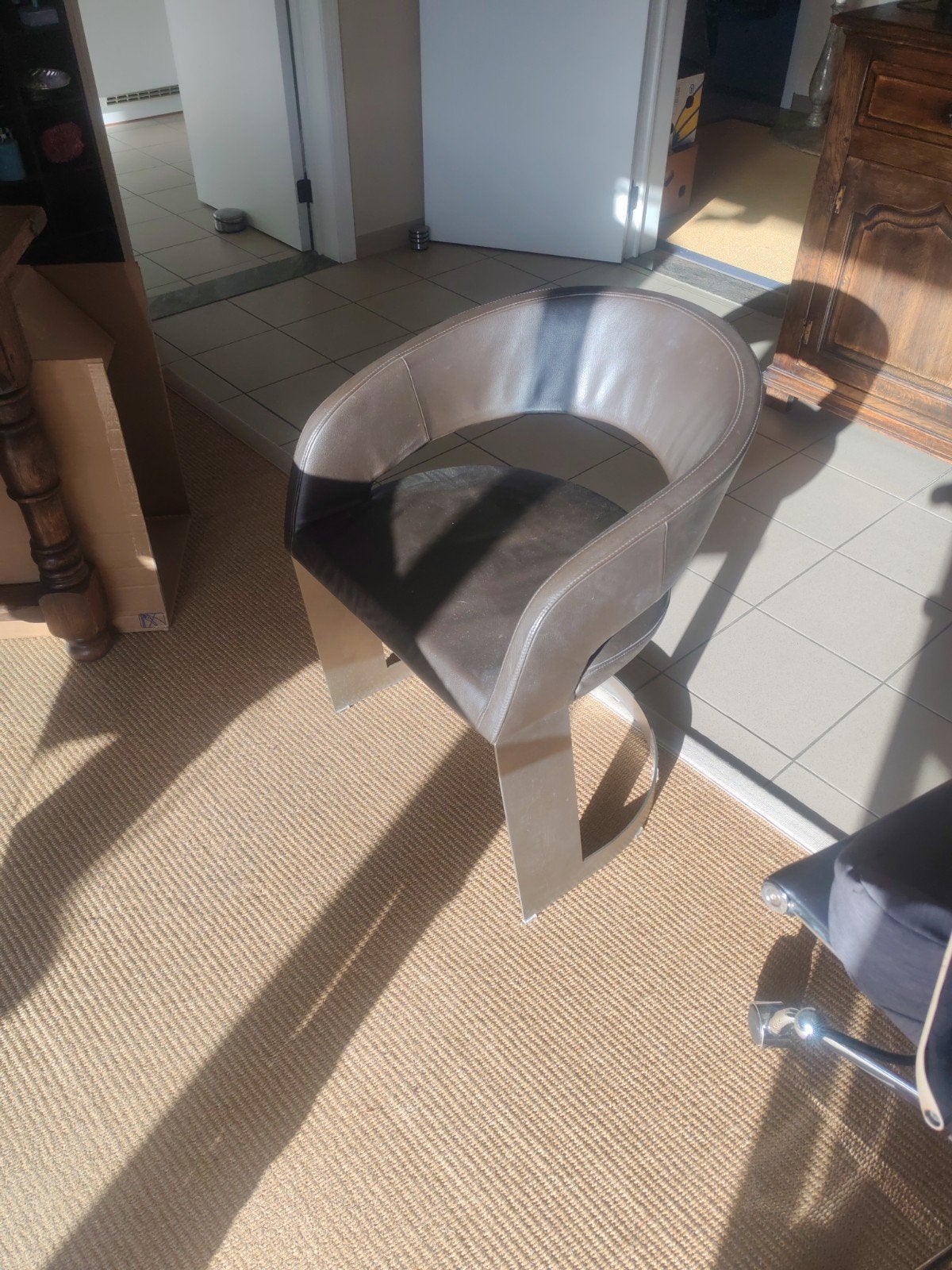 6 bruin lederen Durlet designstoelen, Comme neuf, Brun, Enlèvement, Cinq, Six Chaises ou plus