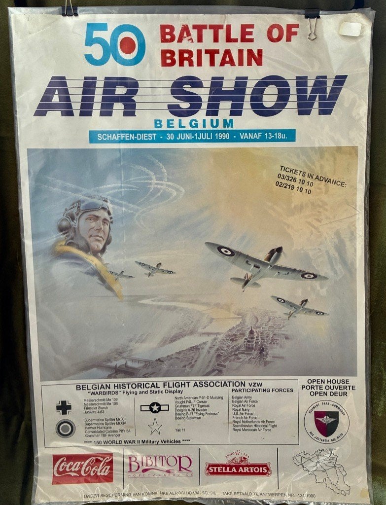 Air Show 50 Years Battle of Britain, Schaffen-Diest 1990, Verzamelen, Ophalen of Verzenden, Gebruikt