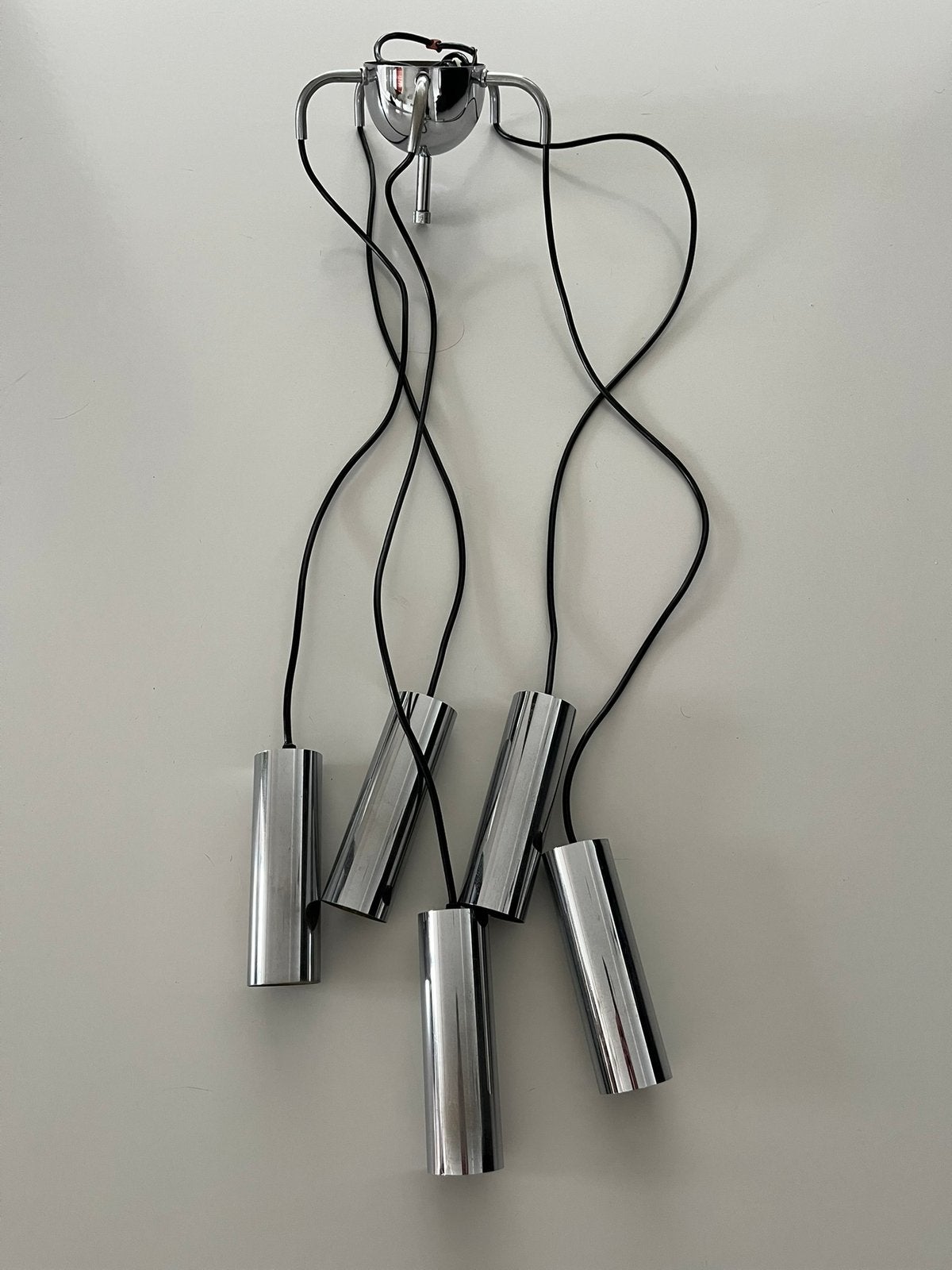 Vintage design cascade hanglamp – Chroom – Jaren 70, Enlèvement, Utilisé, LED
