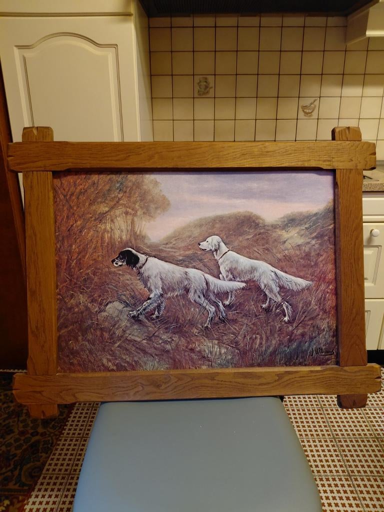 Schilderij 2 honden van J. Williams, Antiek en Kunst, Ophalen