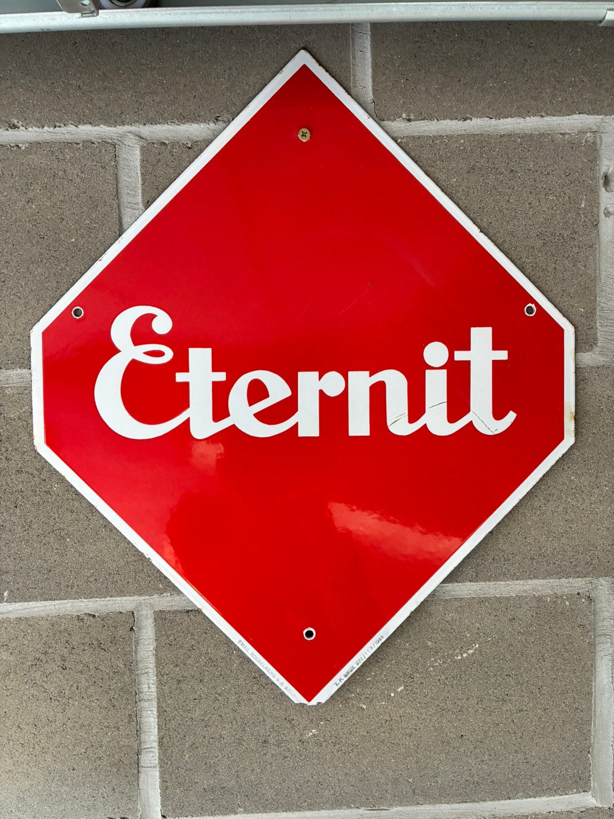 Emaille plaat Eternit, Enlèvement, Comme neuf