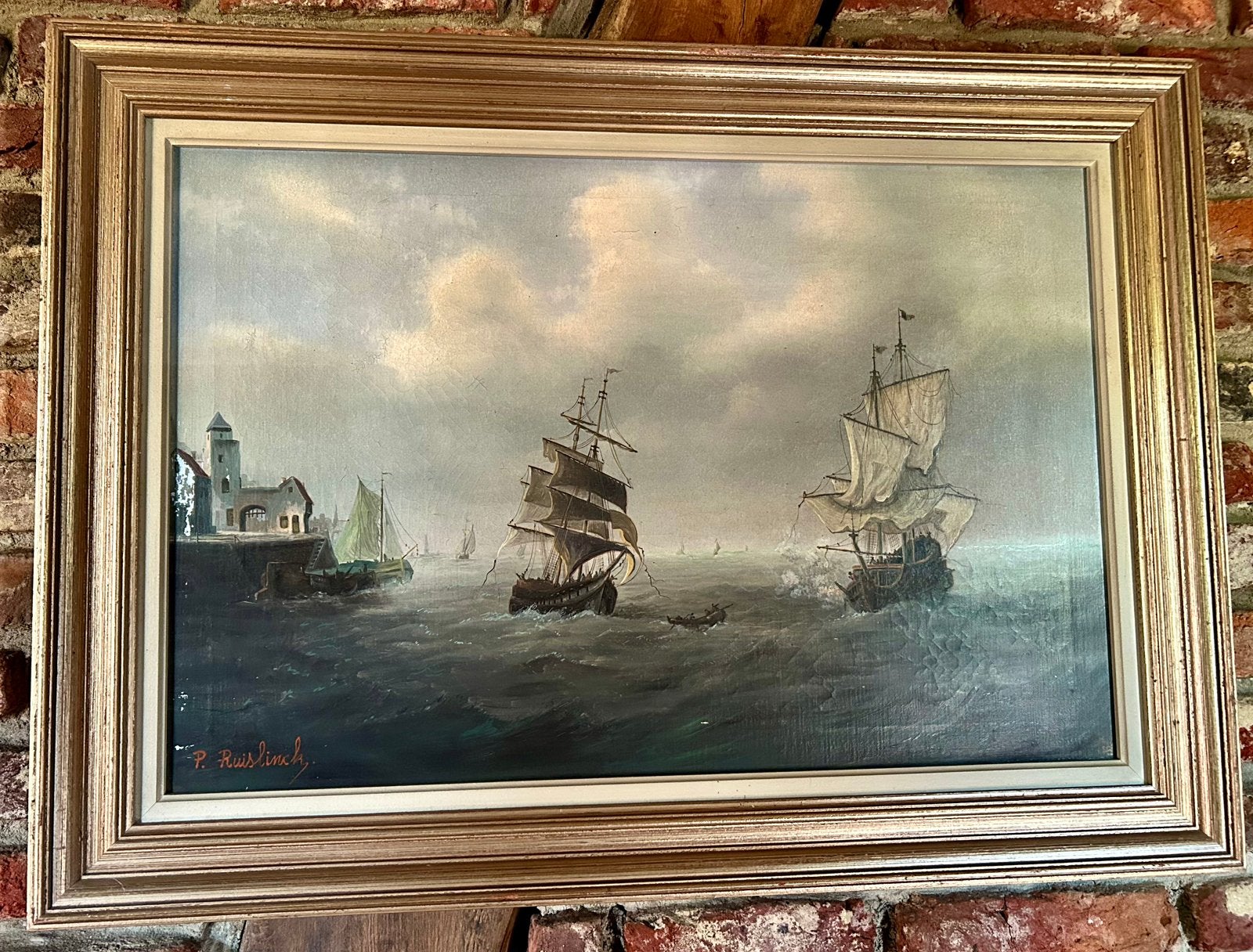 Maritieme kunst, Antiek en Kunst, Kunst | Schilderijen | Klassiek, Ophalen, Gesigneerd