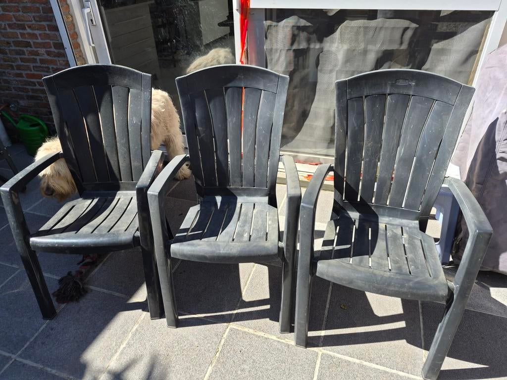 GRATIS *** 3 tuinstoelen *** GRATIS, Enlèvement, Empilable