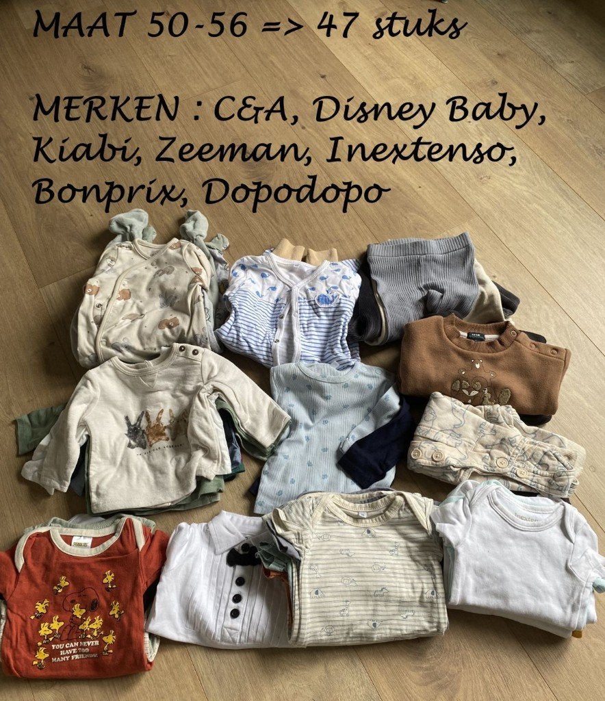 BABYKLEDING JONGEN MAAT 50-56 - LOT 47 STUKS (of per stuk), Enfants & Bébés, Vêtements de bébé | Taille 56, Enlèvement, Comme neuf