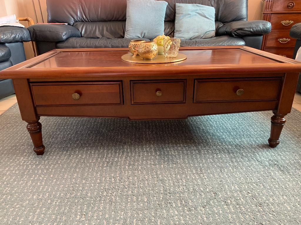 Salontafel, Huis en Inrichting, Tafels | Salontafels, Ophalen, Zo goed als nieuw, Rechthoekig, Kersenhout