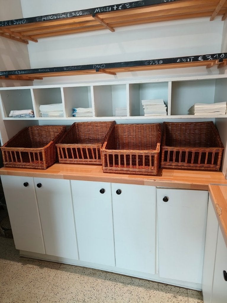 4 rieten manden 40x40, Ophalen, Gevlochten, Mand, Vierkant